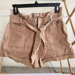 Forever 21 High Waist Tan Shorts with Belt